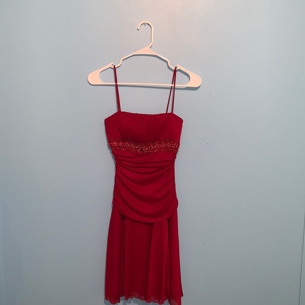 (2/$35) Vintage 90s City Triangles Red Tulle dress